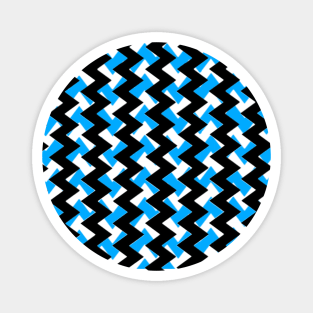 Waves black and blue pattern Magnet